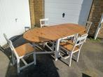 Opklapbare keukentafel met 4 stoelen, Huis en Inrichting, Ophalen, Gebruikt, 50 tot 100 cm, 150 tot 200 cm