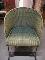 Gratis  rieten stoel,met stevig smeedijzer onderstel, Ophalen