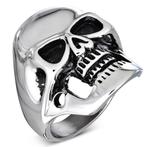 Doodshoofd biker ring in edelstaal, Handtassen en Accessoires, Ringen, Ophalen of Verzenden, Nieuw, IJzer of Staal, Dame of Heer