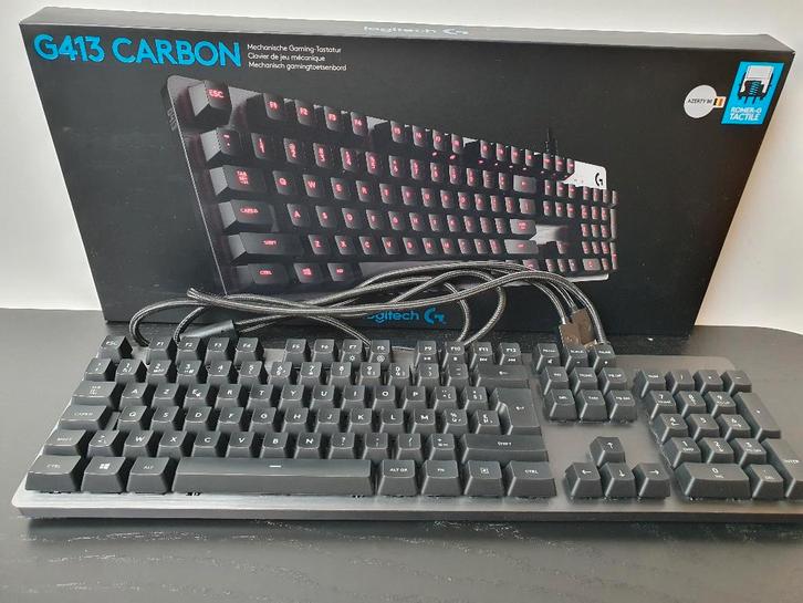 Clavier Logitech G G413 Carbon, Informatique & Logiciels, Claviers, Comme neuf, Azerty, Filaire, Clavier gamer, Enlèvement ou Envoi