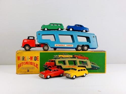 SSS Japan (Tin Toy) Metalen speelgoed truck met 4 auto's, Hobby en Vrije tijd, Modelauto's | 1:43, Zo goed als nieuw, Auto, Ophalen of Verzenden
