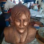 Borstbeeld , heel zwaar ! In terracotta ! Getekend VD ., Antiek en Kunst, Ophalen of Verzenden