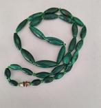 Oude ketting echt malachite, Handtassen en Accessoires, Antieke sieraden, Ketting, Koper, Verzenden