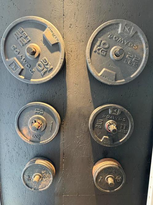 Complete halterschijf + halterstang set – totaal 92kg, Sport en Fitness, Fitnessmaterialen, Gebruikt, Dumbbell, Ophalen