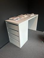 Console de bureau Blanc architectural plateau verre, Enlèvement, Comme neuf, Bureau