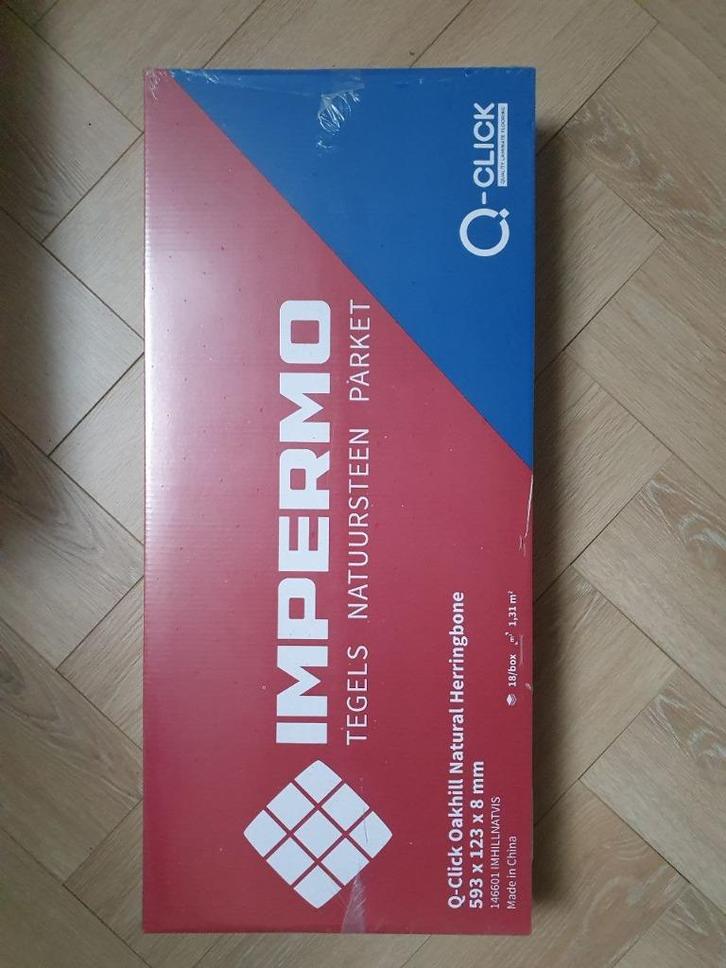 9dozen visgraat laminaat Impermo oakhill natural herringbone, Bricolage & Construction, Planches & Dalles, Neuf, Aggloméré, 10 m²² ou plus