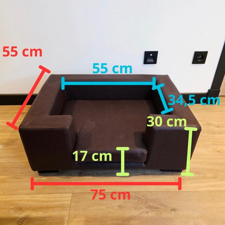Honden zetel NIEUW , bruin leer hondenmand , dog sofa, Dieren en Toebehoren, Hondenmanden, Nieuw, Leer, Ophalen