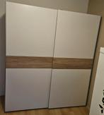 NIEUW! Zweefdeurkast Wit/ Bruin 195/170/59 cm GRATIS bezorgd, GRATIS thuisbezorgd!, 150 tot 200 cm, Nieuw, Met hangruimte