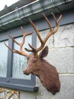 Roestige gietijzeren muurschildering hertenhoofdbuste, Tuin en Terras, Ophalen, Nieuw