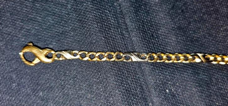 TWEEKLEURIGE ARMBAND IN 18 KARAAT GOUD, Handtassen en Accessoires, Armbanden, Nieuw, Goud, Goud, Ophalen of Verzenden