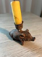 Antiek  kaarsenhouder varken, Ophalen