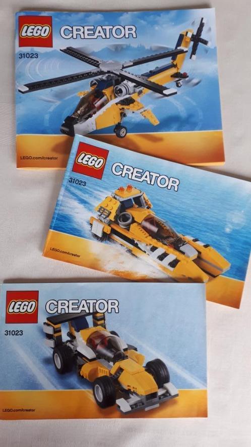 Lego Creator 3-in-1 Gele Racers 31023, Kinderen en Baby's, Speelgoed | Duplo en Lego, Zo goed als nieuw, Lego, Complete set, Ophalen of Verzenden