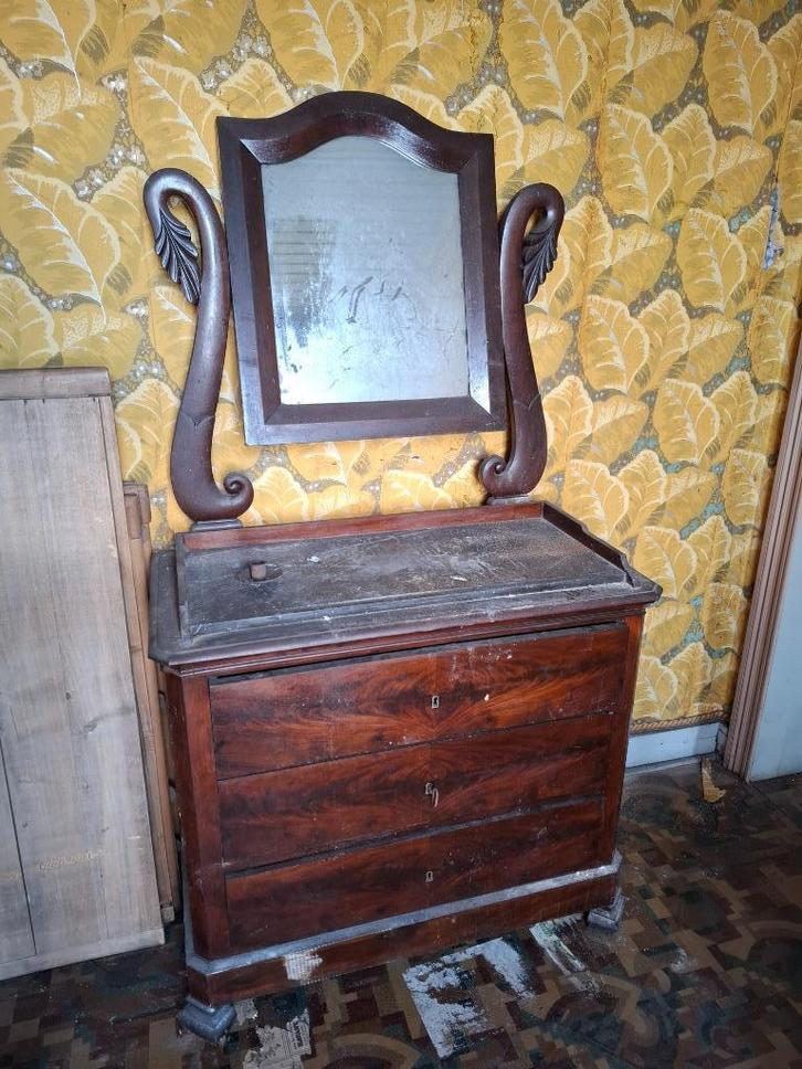 Lavabo en placage d'acajou, Antiek en Kunst, Antiek | Meubels | Kasten, Ophalen