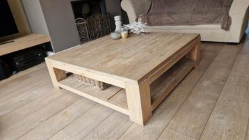 Teak Salontafel landelijk 120x120 groot - heel mooi beschikbaar voor biedingen