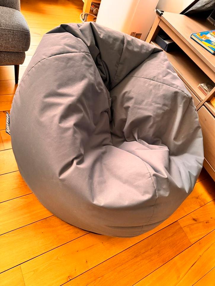 Pouf Sitting Point BeanBag Brava Indoor XXL - 130x80cm, Huis en Inrichting, Zitzakken, Gebruikt, Zitzak, Grijs, Ophalen