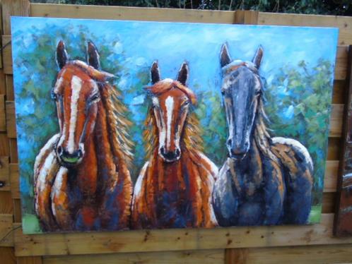 foto of metalen frame met reliëf, paarden., Tuin en Terras, Tuinwanddecoratie, Nieuw, Ophalen
