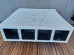 Rotan witte bloembak 80 op80, Tuin en Terras, Bloembakken en Plantenbakken, Ophalen, Kunststof, Balkon, Zo goed als nieuw