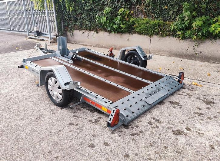 Motortrailer I Machinetransporter met zakbare laadvloer, Motoren, Accessoires | Overige, Zo goed als nieuw, Ophalen