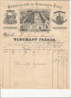 1891 factuur tinchant freres antwerpen cigaren, Collections, Articles de fumeurs, Briquets & Boîtes d'allumettes, Autres types