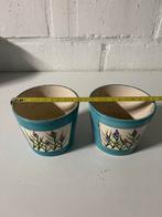 Set van 2 leuke potjes d10cm h8,5cm, Gebruikt, Rond, Ophalen of Verzenden, Aardewerk