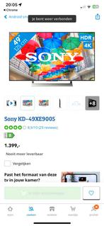 Sony 49inch tv start niet op 4x rood lampje !!, Audio, Tv en Foto, Televisies, Ophalen, Gebruikt, Sony