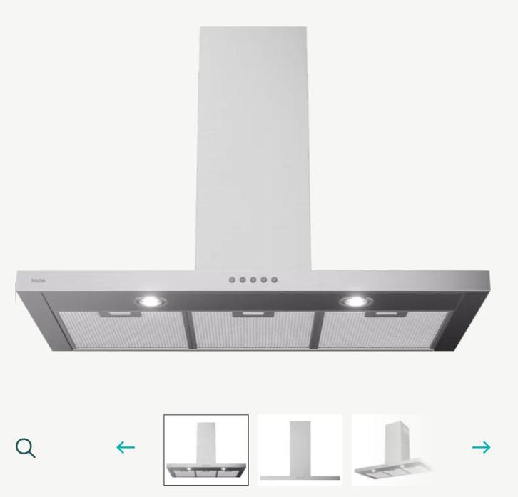 ETNA dampkap AB691RVS, Elektronische apparatuur, Afzuigkappen, Zo goed als nieuw, Vrijstaand, Wandschouwkap, 400 tot 600 m³ per uur