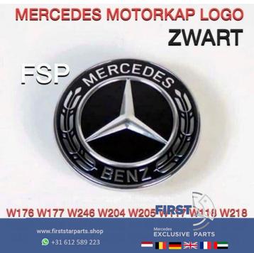 Mercedes AMG MOTORKAP LOGO ZWART EMBLEEM W204 W205 W212 W207