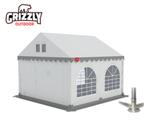 Partytent Grizzly Outdoor 3x4 wit/grijs PVC, Tuin en Terras, Ophalen, Zo goed als nieuw, Partytent