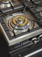 🔥 Poêle Boretti de luxe 60 cm anthracite + FOUR À GAZ en ac, Comme neuf, 4 zones de cuisson, Classe énergétique A ou plus économe