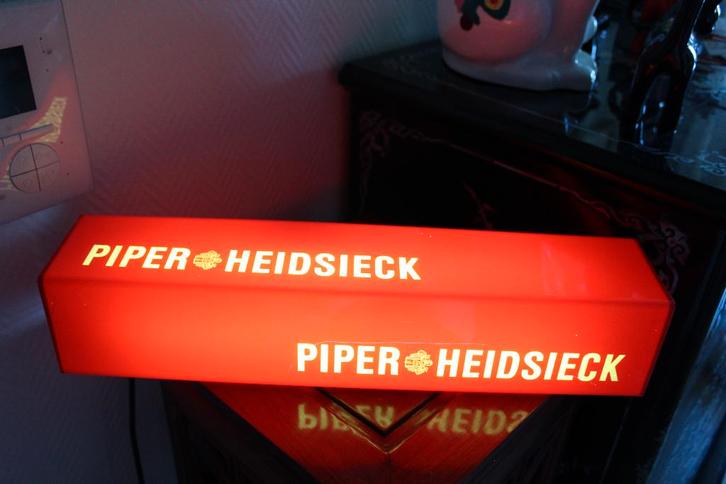 Vintage barware, lichtbak Piper Heidsieck Champagne., Collections, Marques & Objets publicitaires, Utilisé, Table lumineuse ou lampe (néon)