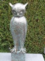 statue d un hibou sur socle en bronze pat couleurs, Jardin & Terrasse, Statues de jardin, Animal, Autres matériaux, Enlèvement ou Envoi