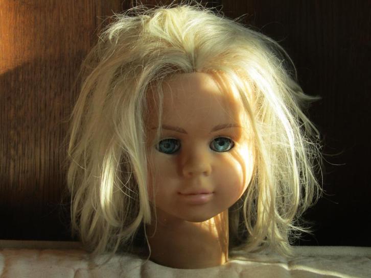 Antieke rubberen pop met kamhoofd, Verzamelen, Poppen, Gebruikt, Pop, Ophalen of Verzenden