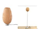 2 Lampes jumelles abat-jour en bambou tressé, Maison & Meubles, Lampes | Lampes de table, Comme neuf, Métal, Moderne, Enlèvement
