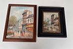 Set van twee schilderijen « Burnett » Canvas, Antiek en Kunst, Ophalen of Verzenden