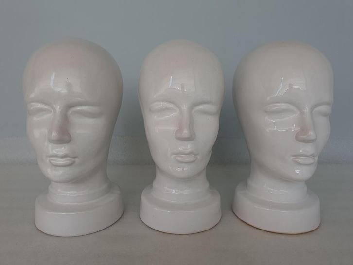 3 vintage keramieken hoofden (West-Germany), Antiek en Kunst, Antiek | Keramiek en Aardewerk, Ophalen of Verzenden