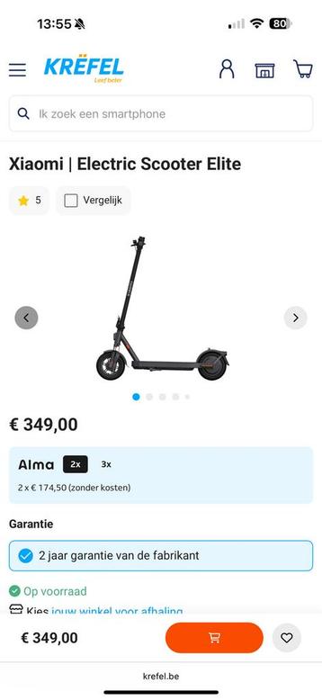Electrische step Xiaomi Garantie! 2 maanden oud! beschikbaar voor biedingen