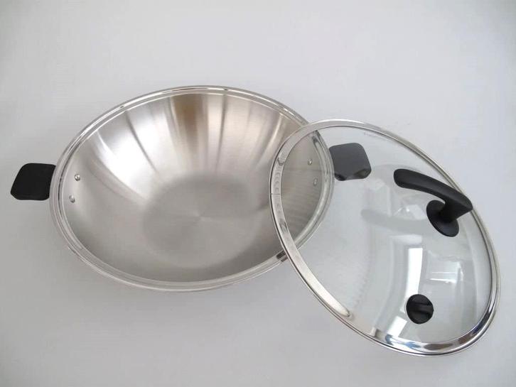 Tupperware™ « Maxi Wok Chef Séries » 8,9 liter, Huis en Inrichting, Keuken | Potten en Pannen, Nieuw, Wok, Inox, Inductieplaat