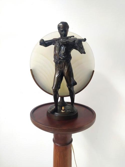 Lampe d'époque Art-Déco avec bronze - JM Made in Belgium, Antiek en Kunst, Kunst | Designobjecten, Ophalen of Verzenden