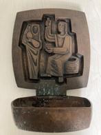 Heel groot en zwaar bronzen wijwatervat (30 op 24 cm), Antiek en Kunst, Antiek | Religieuze voorwerpen, Ophalen