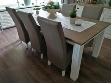 6 eetkamerstoelen taupe beschikbaar voor biedingen