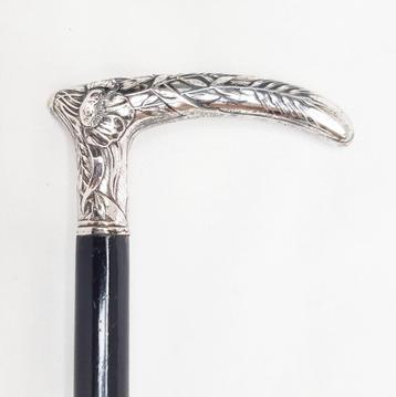 Wandelstok Art Nouveau zilver . beschikbaar voor biedingen