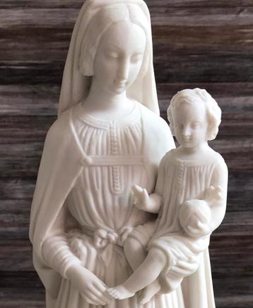 Uniek Heilige maagd Maria met Jezus Biscuit beeld met stulp beschikbaar voor biedingen