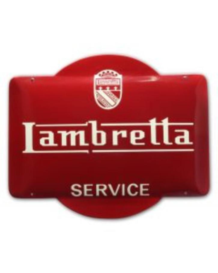 Lambretta service mooi emaillen reclame decoratie bord kado, Verzamelen, Merken en Reclamevoorwerpen, Zo goed als nieuw, Reclamebord