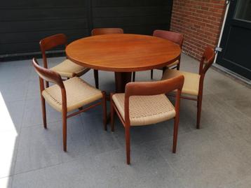 6 Niels Moller model 75 stoelen, retro Deens jaren 60 teak beschikbaar voor biedingen