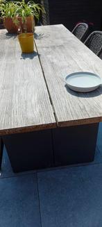 Grote tuintafel, met stoelen en nieuwe kussentjes, Tuin en Terras, Ophalen, Zo goed als nieuw