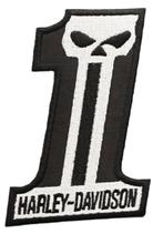Patch Harley Davidson Numéro 1 Crâne - 71 x 102 mm, Neuf