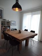 Prachtige robuuste eettafel in hout 140*140*77cm, Huis en Inrichting, Ophalen, Gebruikt, Vierkant, Vijf personen of meer