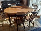 Eiken tafel uitschuifbaar met 6 stoelen te hoeselt, Enlèvement, Comme neuf
