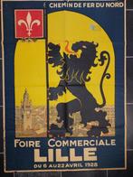 oude affiche 1928 Lille, Antiek en Kunst, Ophalen