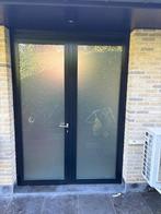 Aluminium dubbele deur (RAL 5004 MAT), Doe-het-zelf en Bouw, Ophalen, Zo goed als nieuw, Glas, Buitendeur
